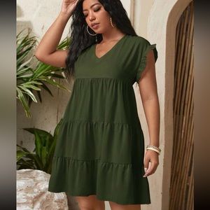 V neck smock dress